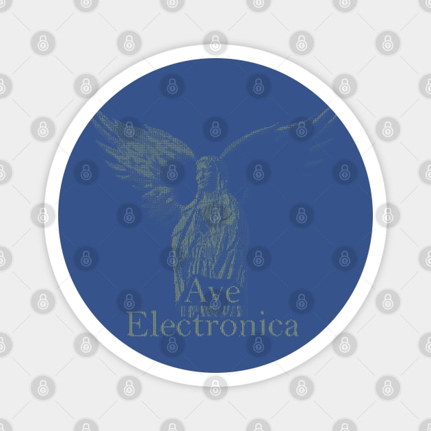 ASCii Sancta Maria - Ave Electronica (Yellow) Magnet by McNerdic